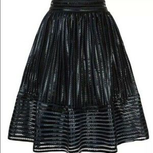 Maje Women's Black James Coated Mesh Skirt